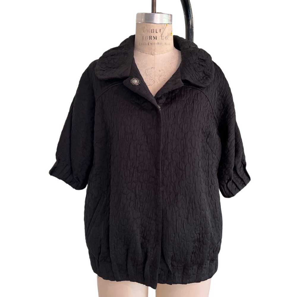 Lela Rose Black Short Sleeve Jacket